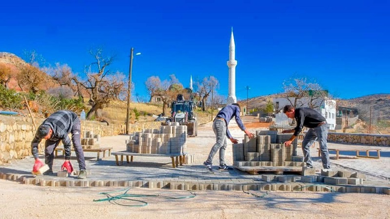 GERCÜŞ PARKE TAŞI ÇALIŞMASI